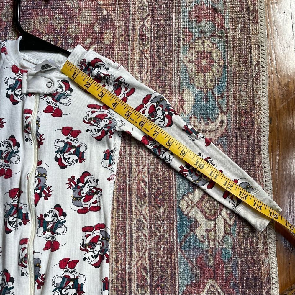 Hanna Andersson x Disney Mickey Mouse Christmas Santa Print One Piece Pajama 3T - Picture 7 of 8
